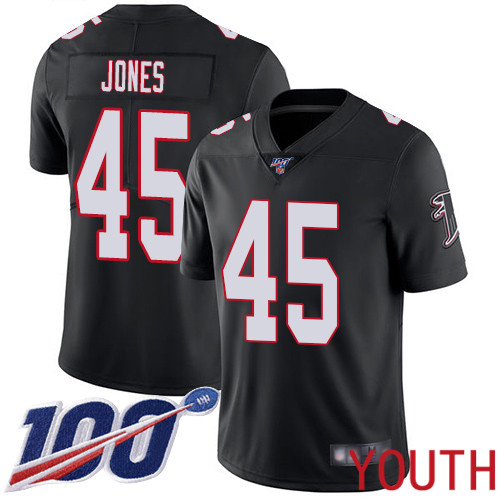 Atlanta Falcons Limited Black Youth Deion Jones Alternate Jersey NFL Football #45 100th Season Vapor Untouchable